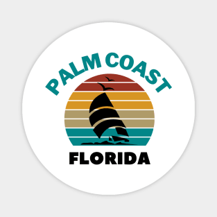 Palm Coast Florida Retro Sunset Magnet